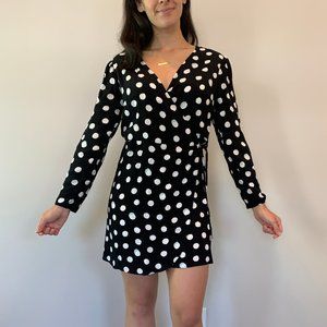TOPSHOP Spot Print Wrap Mini Dress NEVER WORN